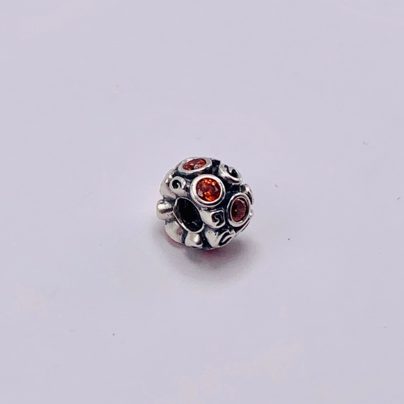 EUC Pandora 790330OCZ Sterling Silver Primrose Path Charm w/ Orange Zirconia - Picture 7 of 9